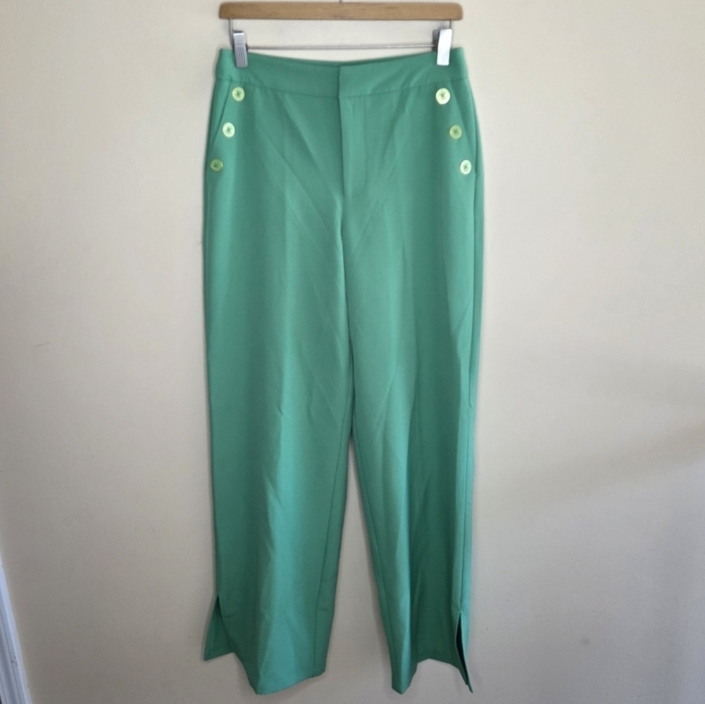 G by Giuliana | Green Twill Wide Leg Sailor Pants Size 8